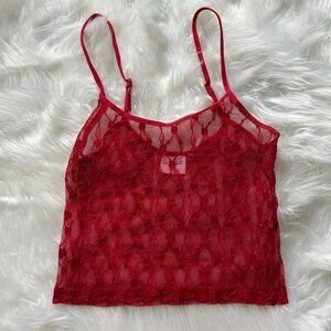 Red lace baby tank